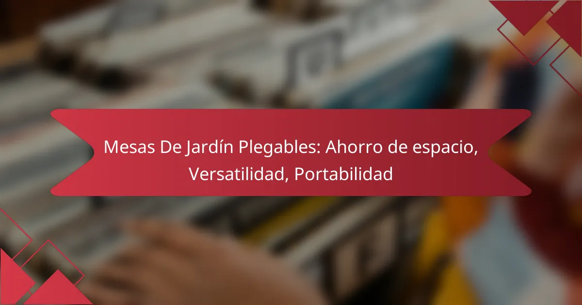 Mesas De Jardín Plegables: Ahorro de espacio, Versatilidad, Portabilidad
